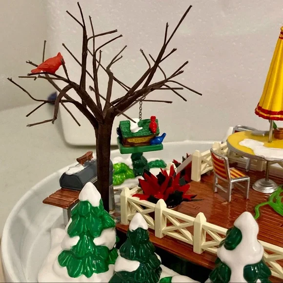 NFS Dept 56 The Backyard Patio & Grill Master and Friend, 3pc Lot- Snow Village - Picture 6 of 12